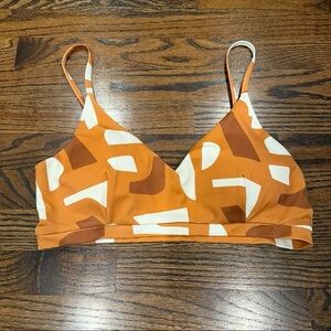 NWT UpWest Orange and White Women's Swim Top Size XL